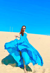 Silk Maxi Dress with Front Cut-Out and Flowing Skirt – Elegant Ruched Bodice Resortwear Gown